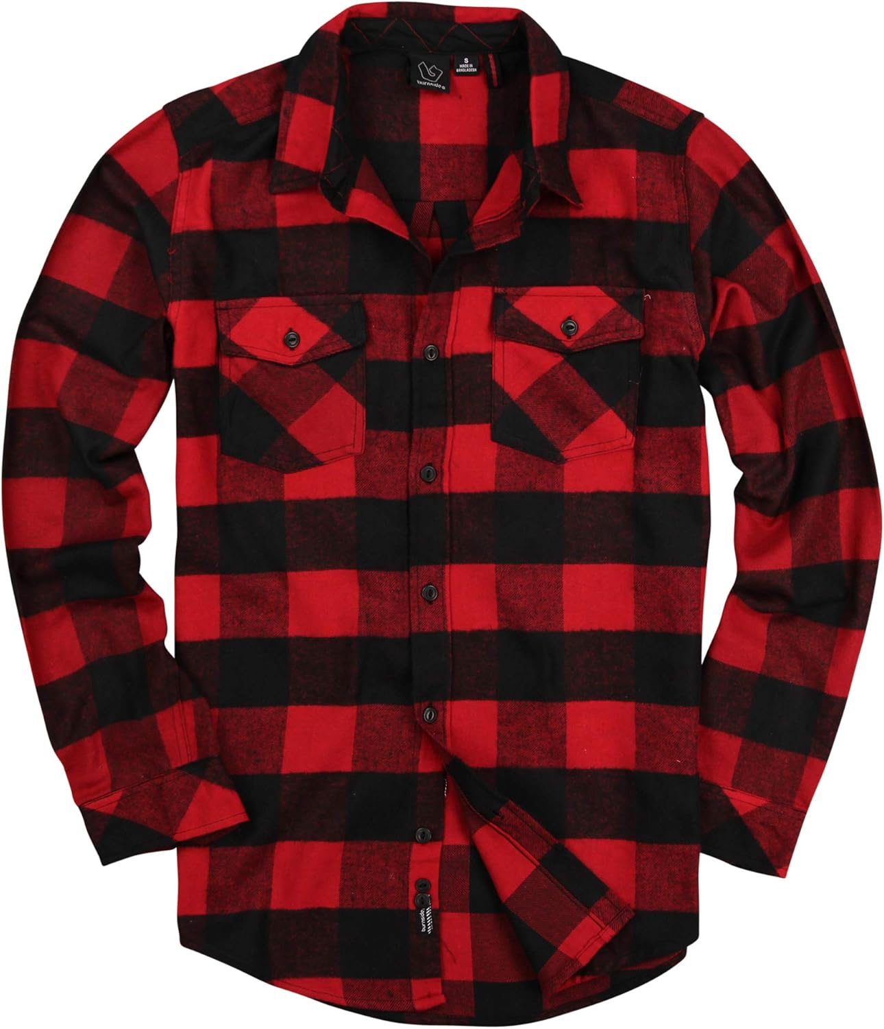 Men's Button Down Long Sleeve Flannel Shirt: Clothing