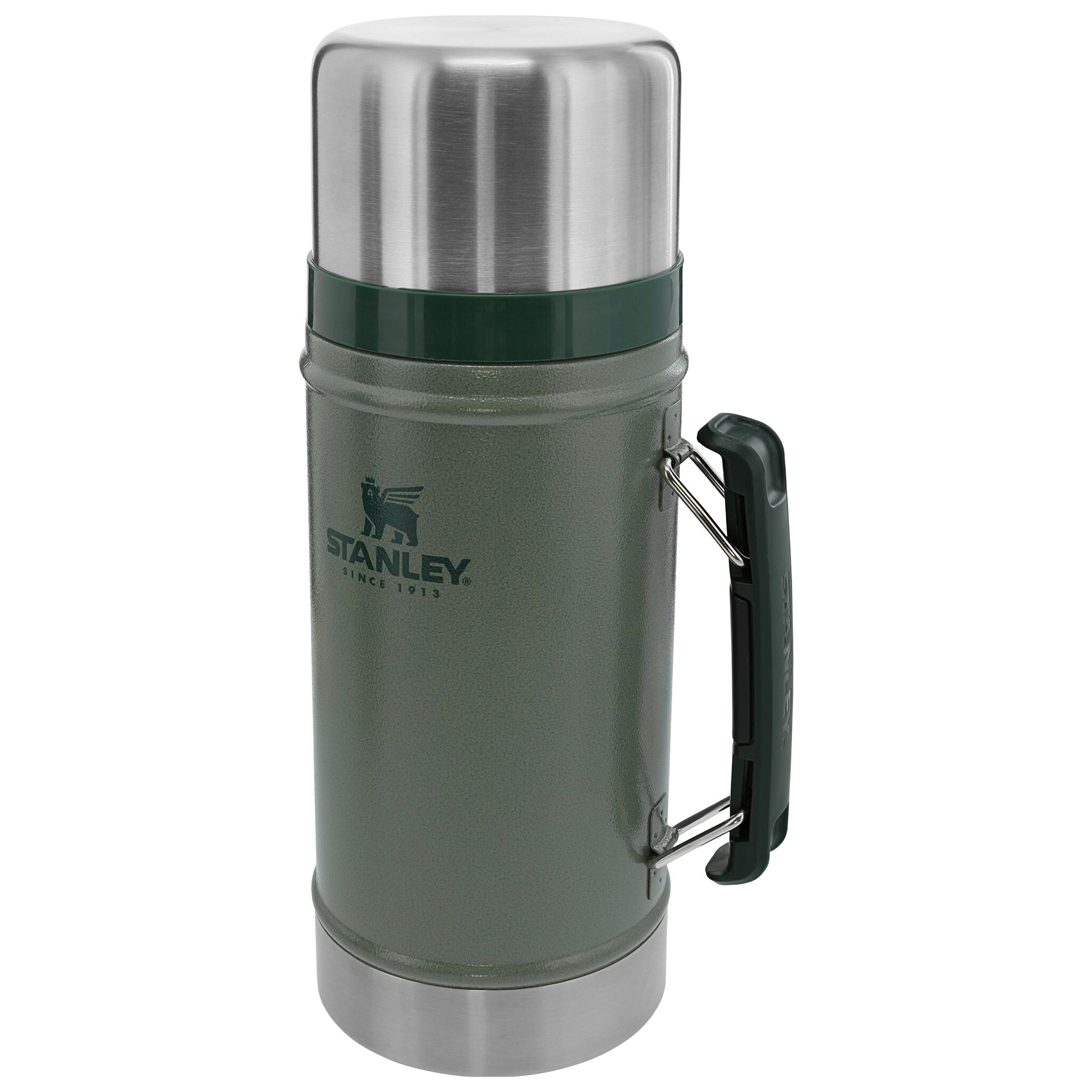 Stanley Classic Legendary Food Jar 0.94L - Hot for 20 Hours - BPA-Free - Stainless Steel Coffee Flask - Leakproof Lid Doubles As Cup - Dishwasher Safe - Thermal Lunch Box - Hammertone Green