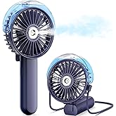 SWEETFULL Misting Fan Portable - 180° Foldable Handheld Personal Fan with Mist Spray, 3 Speeds, 30ml Water Tank, USB Rechargeable for Travel, Outdoors, Makeup, Camping, Home, and Office Use