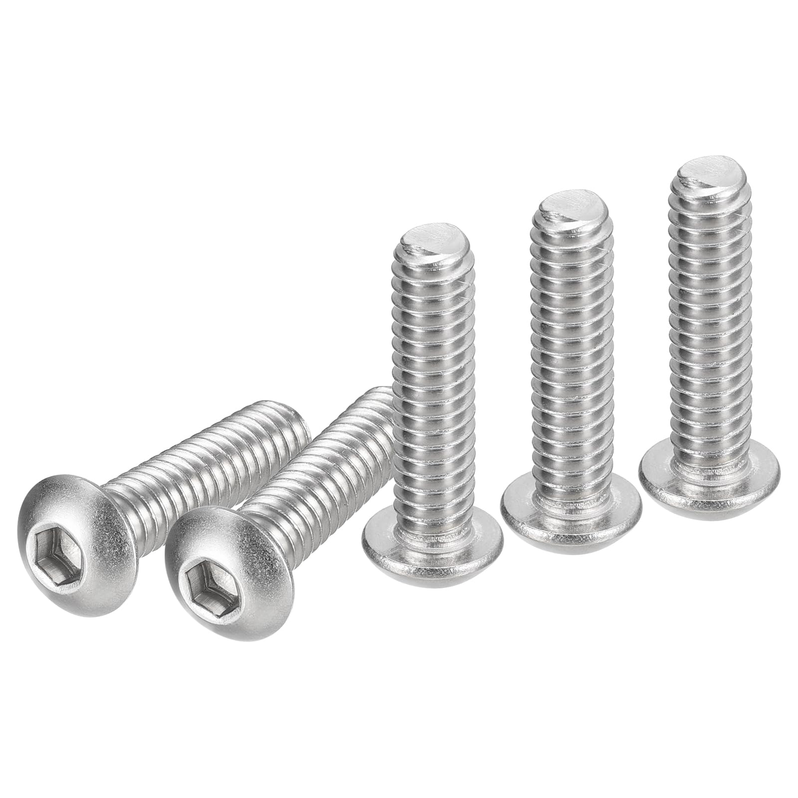 DTGN 1/4-20x1" Button Head Socket Cap Screws - 50Pack - Good for Machine - 304 Stainless Steel 18/8 - Hex Drive Full Thread UNC Fasteners — image 1