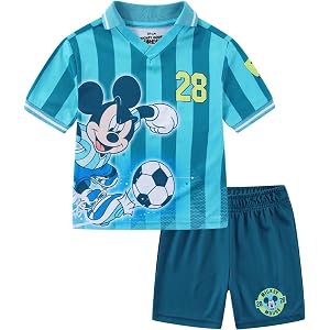 Disney Mickey Mouse Boys Soccer T-Shirt and Shorts Set for Little Kids