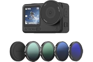SmallRig ND Filter Kit for DJI Osmo Action 6, 5 Pack CPL ND8 ND16 ND32 Snap-On Polarizing Neutral Density Filters & Lens Sili