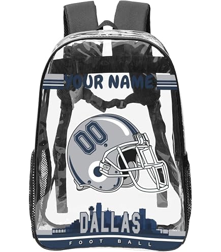 Vera Bradley Women's Clear Nfl Small Backpack (Multiple Teams Available), Dallascowboysonblue/Graybandana, One Size : Clothing, Shoes & Jewelry