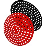 8 Inches Reusable Air Fryer Liners, 2Pcs Round Silicone Air Fryer Liners Compatible with COSORI, GoWISE USA, Instant Vortex,