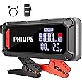 PHILIPS 2300A Car Battery Jump Starter, 12V 16000mAh Portable Lithium Jump Starter Battery Pack (8.5L Gas 6L Diesel Engine) with 100W Quick Charge,DC Output,LED Screen,LED Light