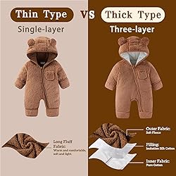 AiWMGL Newborn Baby Bear Outfit Suit With Fold-Over
