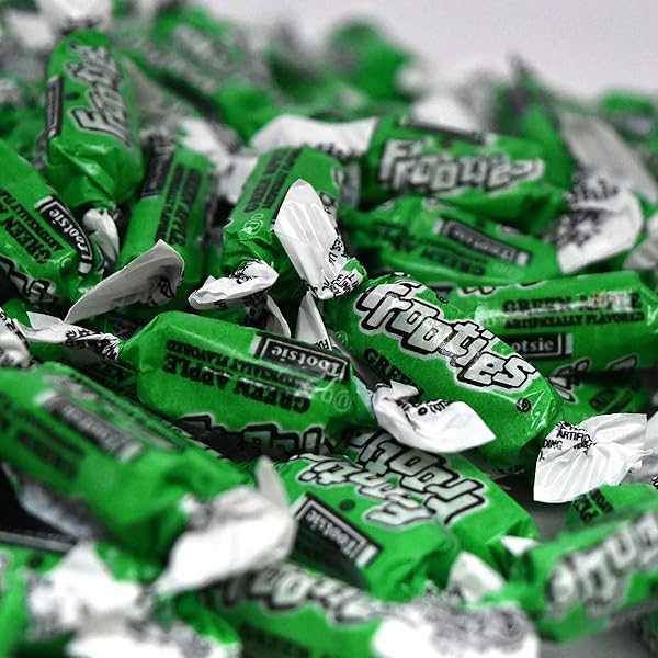 TOOTSIE ROLL GREEN FROOTIES – 2 POUND BAG OF INDIVIDUALLY WRAPPED CHEWY CANDY – GLUTEN FREE, PEANUT FREE – GREEN APPLE, 38.8 OUNCE
