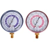 Air Conditioner Refrigerant Low and High Pressure Gauge 70mm/2.7inch | for R410A R134A R22 PSI PA AC Pressure Gauges