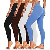 4 Pack Leggings for Women Butt Lift High Waisted Tummy Control No See-Through Yoga Pants Workout Running Leggings