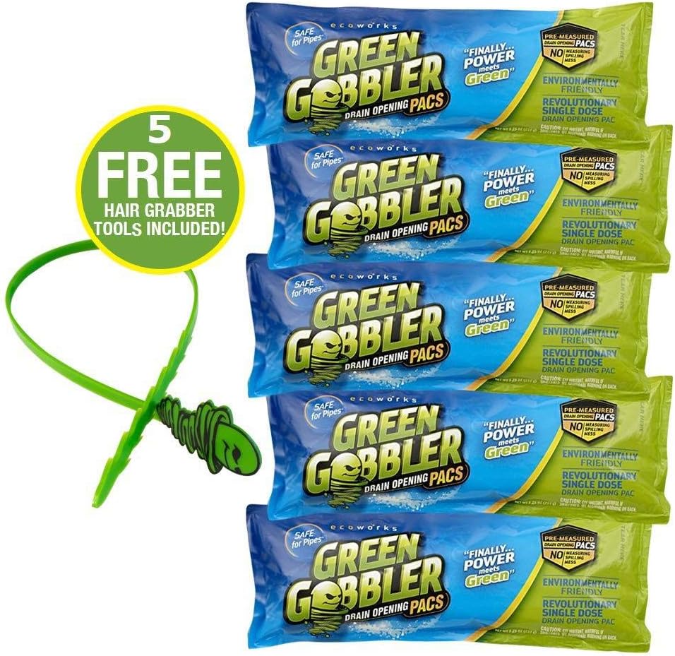 Green Gobbler DRAIN OPENER PACS | Hair Clog Remover | Toilet Clog Remover | Sinks & Tub Drain Cleaner: Home Improvement