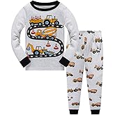 Popshion Little Boys Pajamas Sets Glow in Dark Dinosaur 100% Cotton 2 Piece Toddler Clothes Kids Pjs Sleepwear Size 2-10T