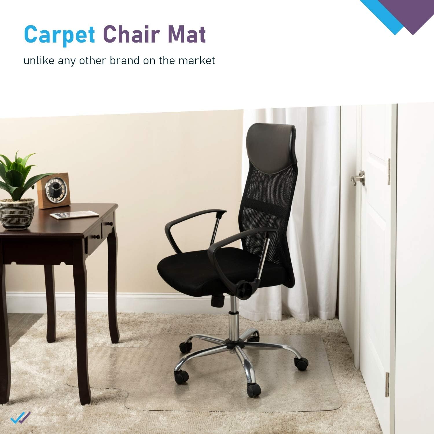 Heavy Duty Carpet Chair Mat Polycarbonate Crystal Clear Thick and Sturdy For Low and Medium Pile Carpets 36 X 48 X 1/8 With Lip Shipped Flat 2nd Generation New and Improved : Office Products