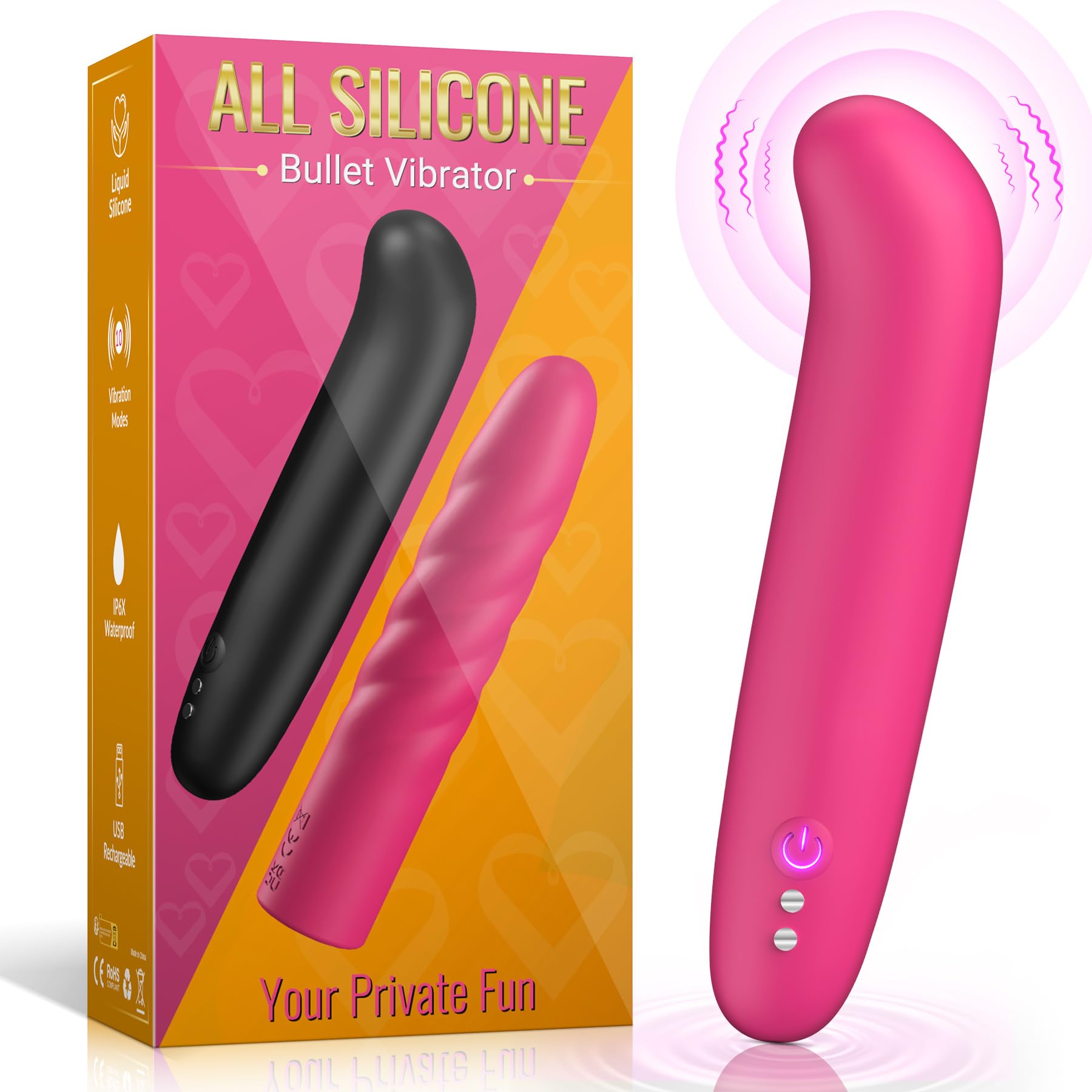 Vibrators Bullet Vibrator Sex Toys - Curved G All Silicone Rechargeable Mini Vibrator with 10 Powerful & Quiet Modes,Small Women Sex Toys for Nipple Clit G Spot Vibradores,Adult Toys,Rose in Saudi Arabia | Vibrators Bullet Vibrator Sex Toys - Curved G All Silicone Rechargeable Mini Vibrator with 10 Powerful & Quiet Modes,Small Women Sex Toys for Nipple Clit G Spot Vibradores,Adult Toys,Rose in Saudi Arabia |
