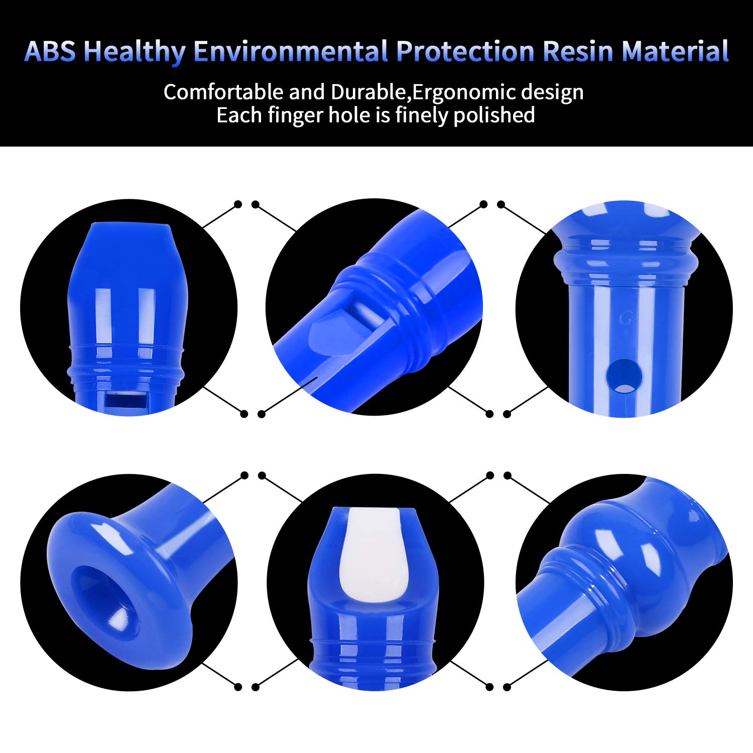 Lot-Yes Descant Soprano Recorder Music Recorder Instrument For Kids Kids Flute Kids Recorder With Cleaning Rod + Case Bag (Blue)