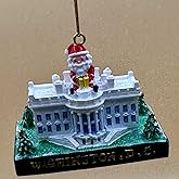 White House Ceramic Christmas Ornament Cherry Blossom Hand Painted Washington DC (White House & Santa)