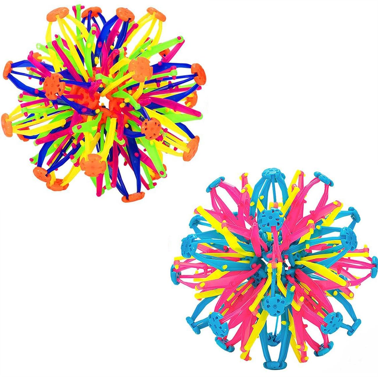 Photo 1 of 2PCS Expandable BreathingColorful Inflatable Ball Expandable Magic Ball - Stress Reliever Fidget Toys - Breathing Magic Collapsible Ball Toys for Kids & Adults Stress Needs - for Yoga,ADHD (2PCS)