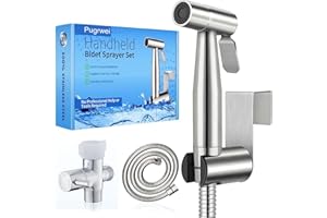 PUGRWEI New Version Handheld Bidet Sprayer for Toilet, Premium Stainless Steel Bathroom Bidet Sprayer Set, Baby Cloth Diaper Sprayer with Superior Complete Spray Hoses Kit, Support Wall or Toilet Mount