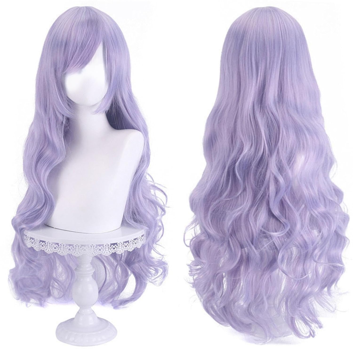 Colorfulpanda 32inch 80cm Long Wavy Curly Full Hair Purple Cosplay Wig for Women Ladies Harajuku Anime Style Halloween Costume Party or Daily Use — image 1