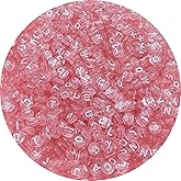 Honkoolly 1000pcs Round Letter Beads 4x7mm Acrylic Alphabet Beads Spacer Beads for Jewelry Making Bracelets Necklace Earring Key Chains DIY Craft(D-White Letter Pink Bead)