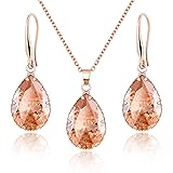 Linawe Citrine Crystal Jewelry Sets for Women Rose