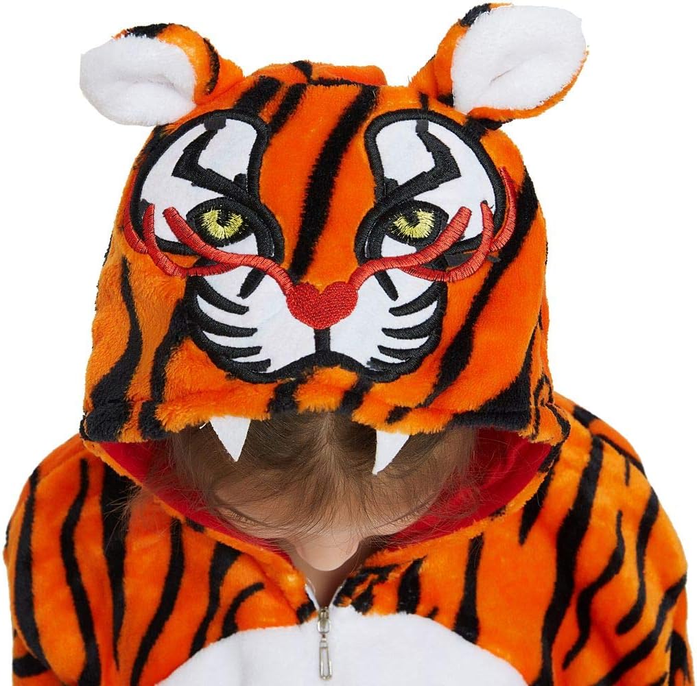 Kids Animal One-Piece Pajamas Costume Hooded Cosplay Onesies Fleece Sleepwear for Girls and Boys