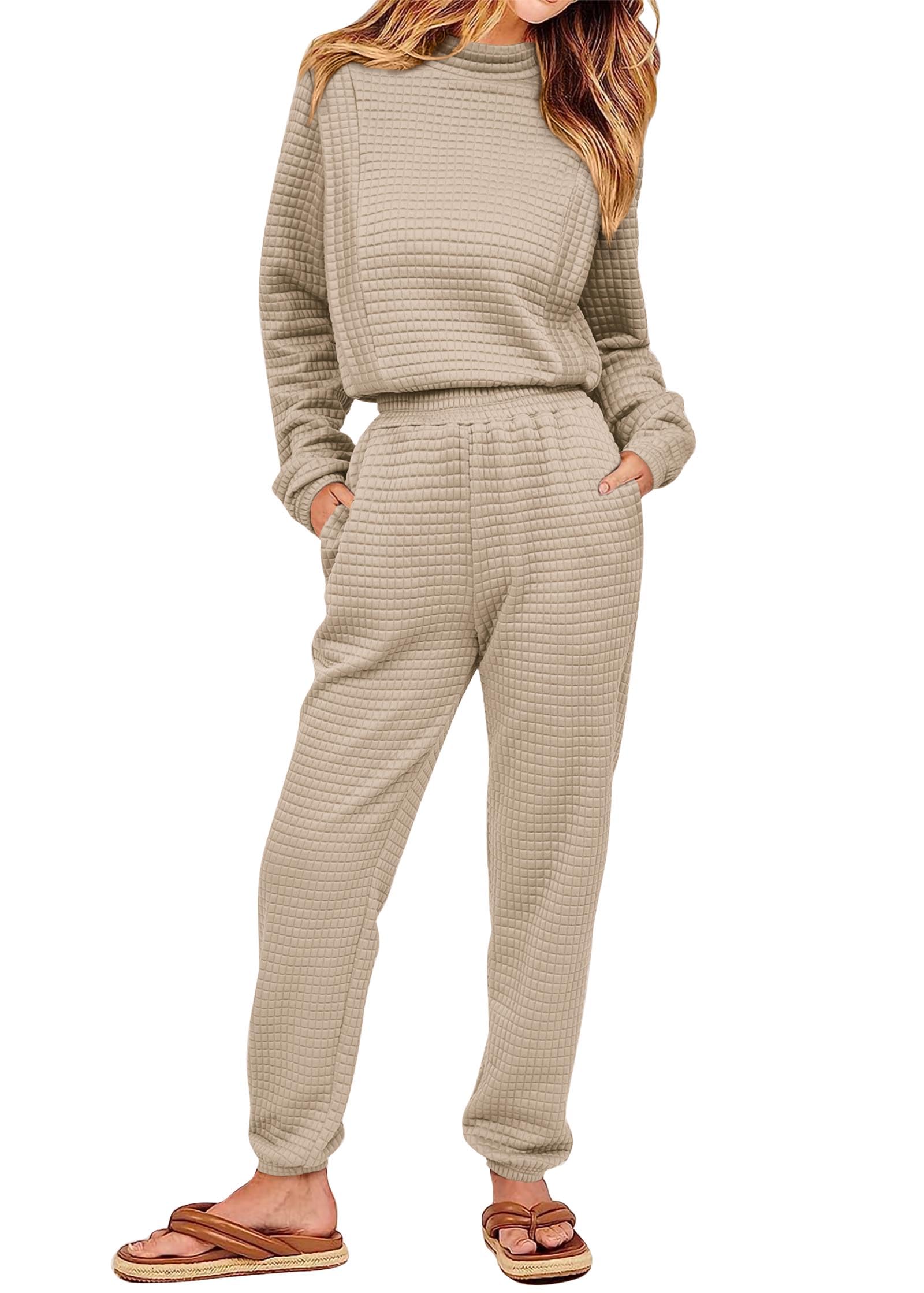 Genoa Long Sleeve Top And Jogger Pants Set | Beige Gold main image 0