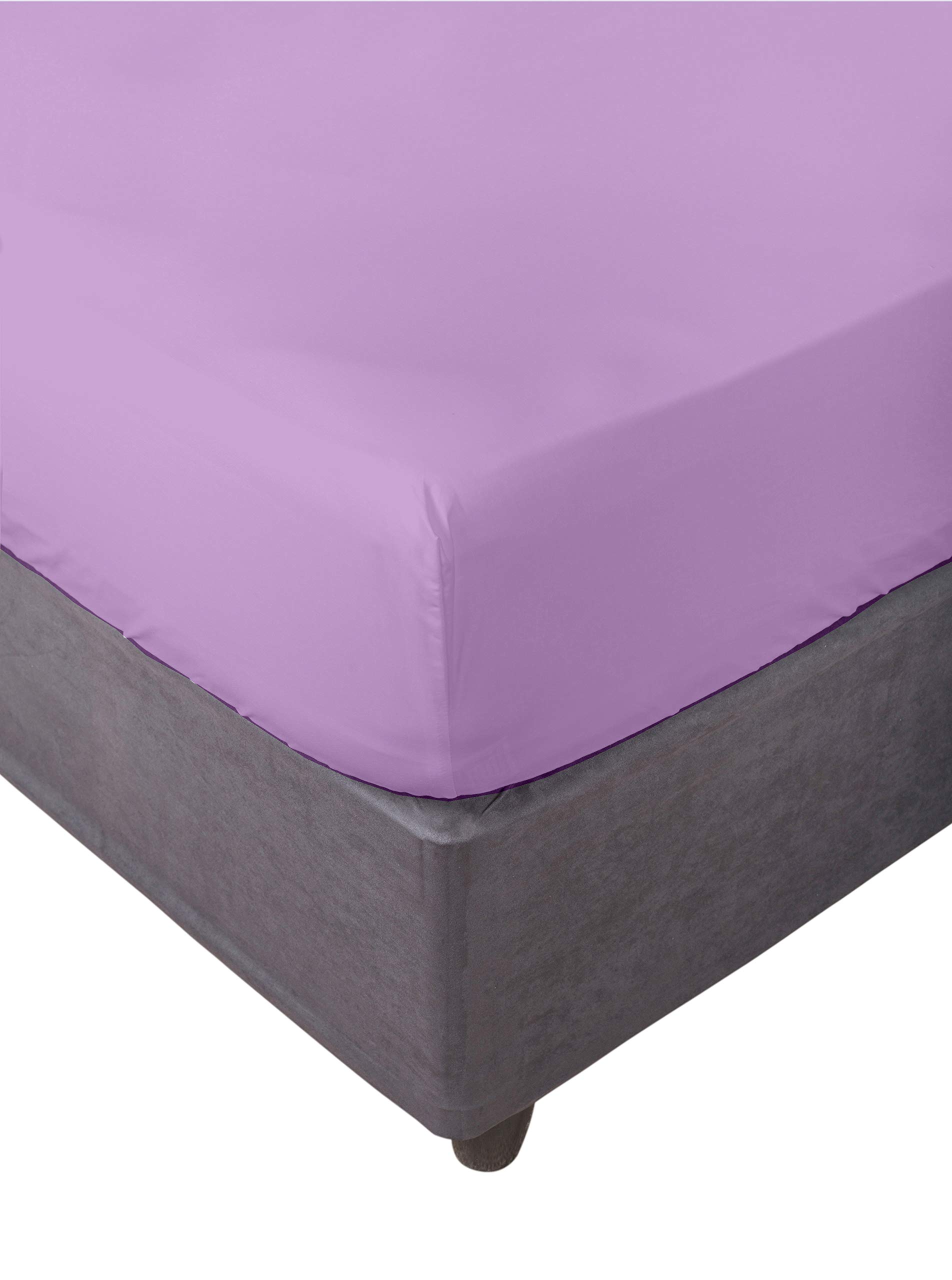Miracle Home. Fitted Sheet, Elastic, Soft, Comfortable, Anti-Pilling. Cotton 50% 50% Polyester. Malve. 105 x 200 cm