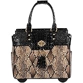 JKM and Company Alligator Compatible With Computer iPad, Laptop Tablet Rolling Tote Bag Briefcase Carryall Bag | Compatible With, Computer, iPad, Laptop, Tablet, Rolling