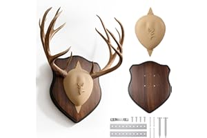 ElectricWise Deer Antler Mounting Kit, Wood Plaque Antler Mounting Kit with Silicone Skull Cover, Hardware Included(Yellow Skull Cover,1 Pack)