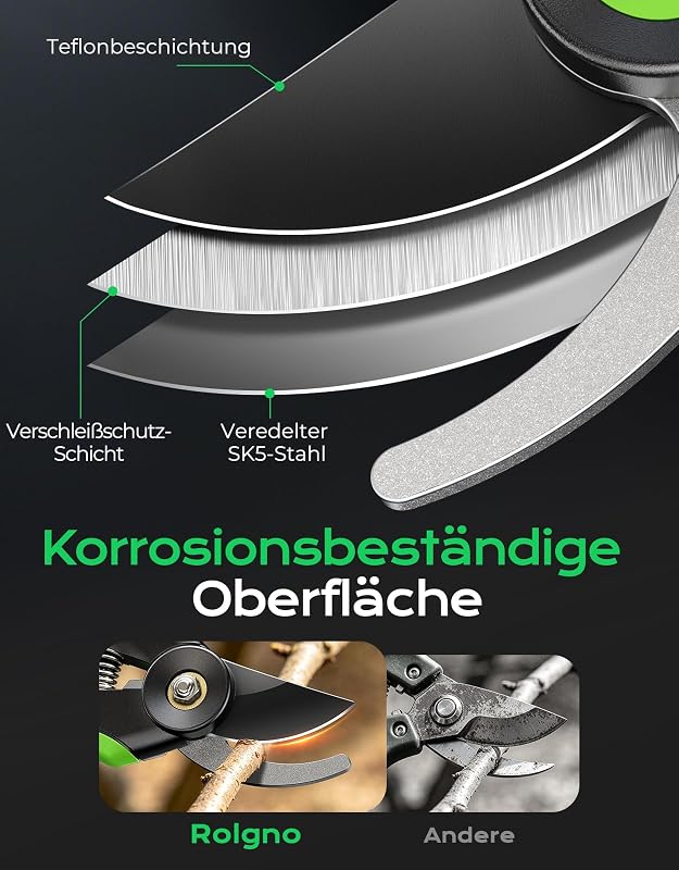 Bypass Gartenschere mit 2026 Verbesserte 0,5s-Einhand-Entriegelung — Foto 4 von 7