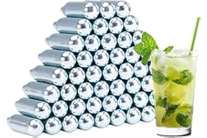 Asfolia CO2 Cartridges,8g CO2 Cylinders Soda Chargers for Sparkling Water Maker, Seltzer Water Chargers, Seltzer Soda Chargers, 50pcs 8g CO2 Cylinders for Portable Carbonated Water Maker