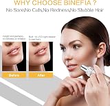 Binefia Facial Hair Remover USB Rechargeable Painless Lip Chin Trimmer view 3