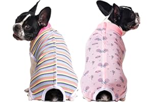 Miaododo 2 Packs Pet Dog Recovery Onesie Suit for Dogs Cats After Surgery,Dog Abdominal Wounds Bandages Cone E-Collar Alternative. (Navy, M)