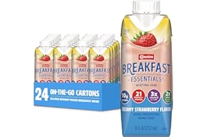 Carnation Breakfast Essentials Ready-to-Drink Creamy Strawberry, 8 FL OZ Carton,8 Fl Oz (Pack of 24)