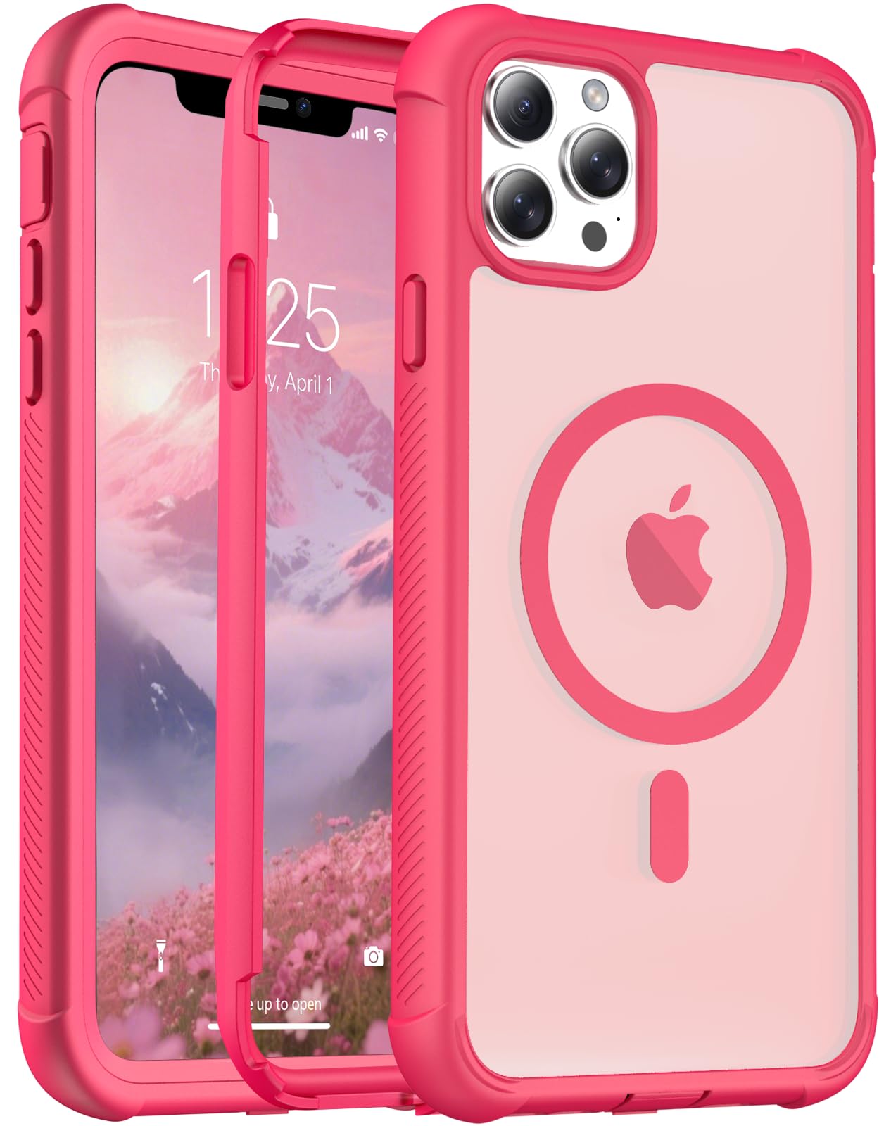 Photo 1 of jaroco for iPhone 12 Pro Max case, [Compatible with MagSafe][Military Grade Drop Protection][Heavy Duty Protection][Non-Slip][Shockproof] with 2-Layer Durable Bumper Phone Case 6.7''-Rose