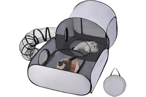 Cat Playpen,Enclosed Cat Playpen Outside House - Foldable Enclosure Interactive Toys Tunnel, Exercise Pet Supplies for Campin