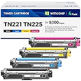 TN221 TN225 Toner Cartridge Set 4-Pack Replacement