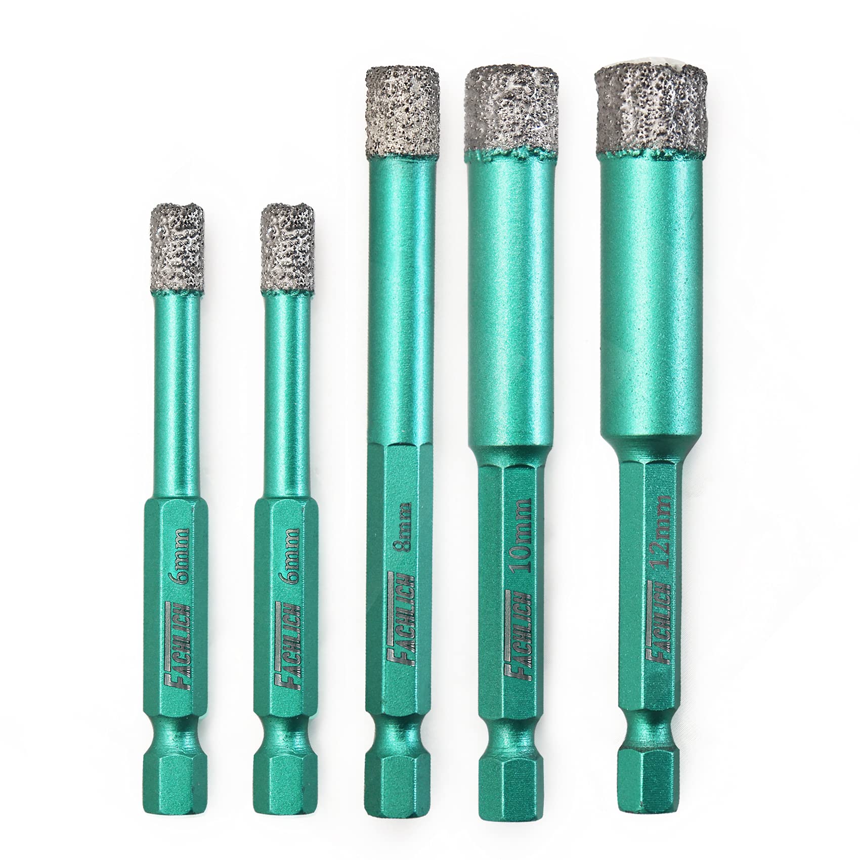 FACHLICH Diamond Drill Bit Set 6/6/8/10/12mm