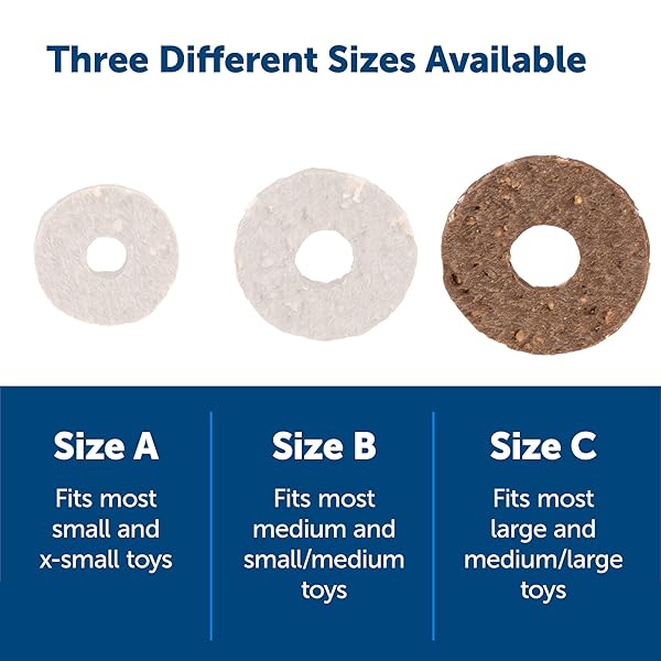 PETSAFE® NATURAL RAWHIDE TREAT RING REFILLS, SIZE C, PEANUT BUTTER FLAVOR, REPLACEMENT TREATS BUSY BUDDY TREAT RING HOLDING TOYS