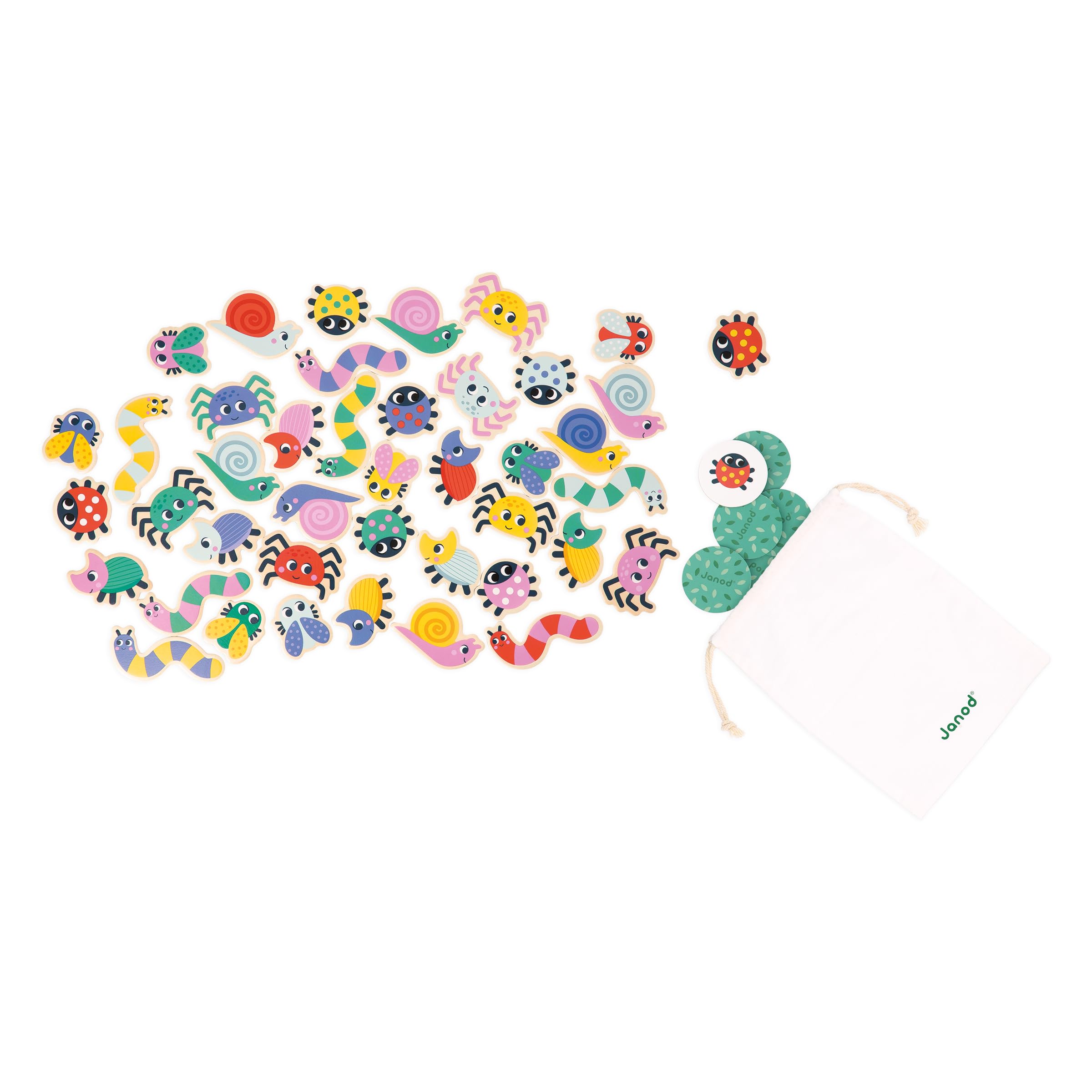 Janod - Pédagogie Range - “Garden” Seek and Find Game - Children’s Educational Toy - Develops Observation Skills FSC Wood Game - 24 Months +, J05091