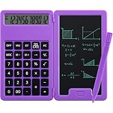 Desk Portable Calculator, Small Calculators with Writing Notepad, Purple | Basic Calculator, More Lightweight and Portable, 12 Digit Large Display Multi-Function for Office, Home &amp; Financial (Purple)