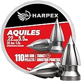 Harpex Aquiles .22 Cal Airgun Pellets – 20.1 Grains Pointed Arrowhead Design – 12.2 mm / .48 in Length – Clean Target Entry & Precision Performance