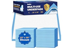 BROSIVE Incontinence Bed Pads Disposable Underpads for Adults, Children and Pets,Absorbency Disposable Bed Pads for Incontinence (36Lx23W,30Pads)