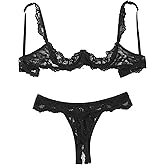 Avidlove Sexy Lingerie Set for Women Lace Bra and Panty Sets Underwire Push Up Lace Lingerie Set XS-XXL
