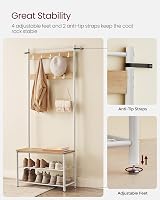 VASAGLE 3-in-1 Coat Rack with Shoe Bench Oak Cream HSR041W09 view 5