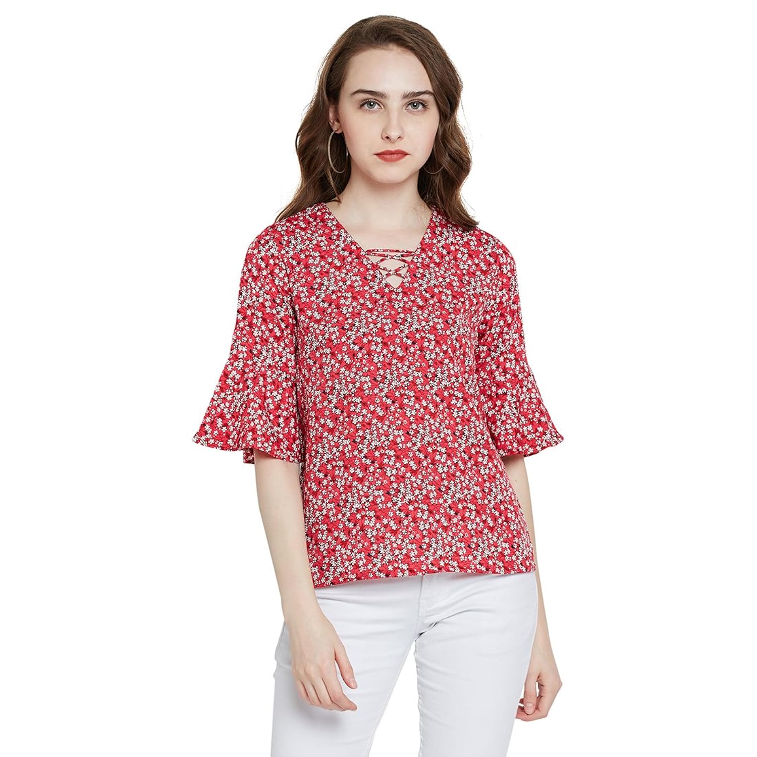 marie claire women red printed top