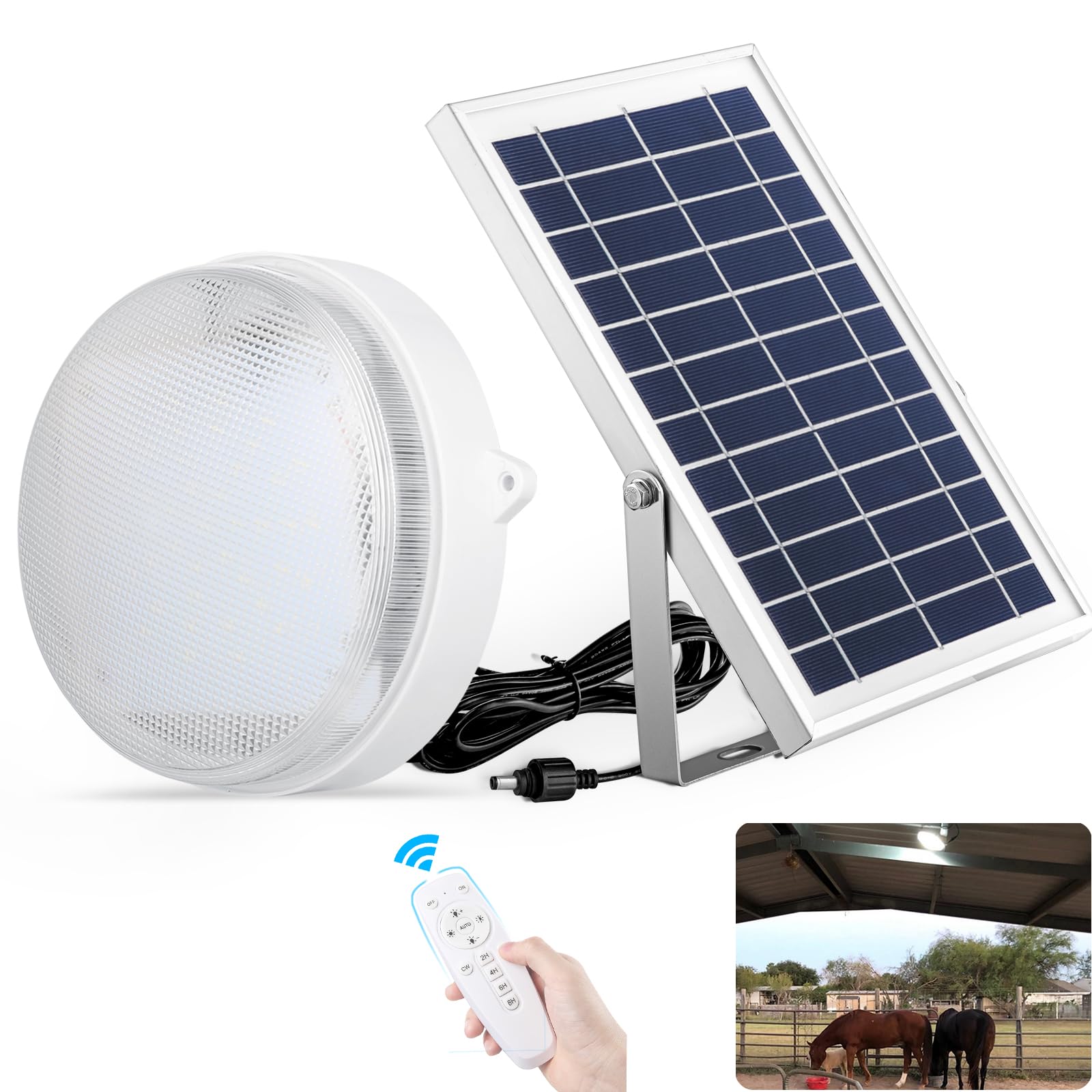 Photo 1 of ***FOR PARTS USE ONLY SEE PHOTO FOR REFERENCE**SunBonar Solar Lights Indoor Home, Daytime Dimmable Ceiling Light with Remote, Cool White/Warm White 1000Lumen Outdoor Solar Shed Light with ON/Off Switch for Barn, Porch, Patio, Carpot, Chicken Coop