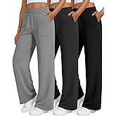 Oakgarden 3 Pack Women's Wide Leg Lounge Pants Baggy High Waisted Yoga Joggers Cozy Sweatpants with 4 Pockets