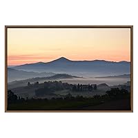 SIGNWIN Framed Canvas Wall Art Sunrise Behind Foggy Mountains and Valleys Landscape Wilderness Photography Modern Art Contemporary Scenic Dramatic for Living Room, Bedroom, Office - 16