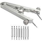 W&amp;S Spring Bar Plier Tool Set with 5 Durable Tips for Watch Spring Bar Pin Removal, Watch Strap &amp; Wrist Band Replacement, Repair &amp; Fix Kit